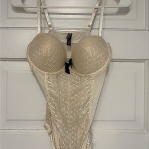 Elegant Cream Lace Bodysuit